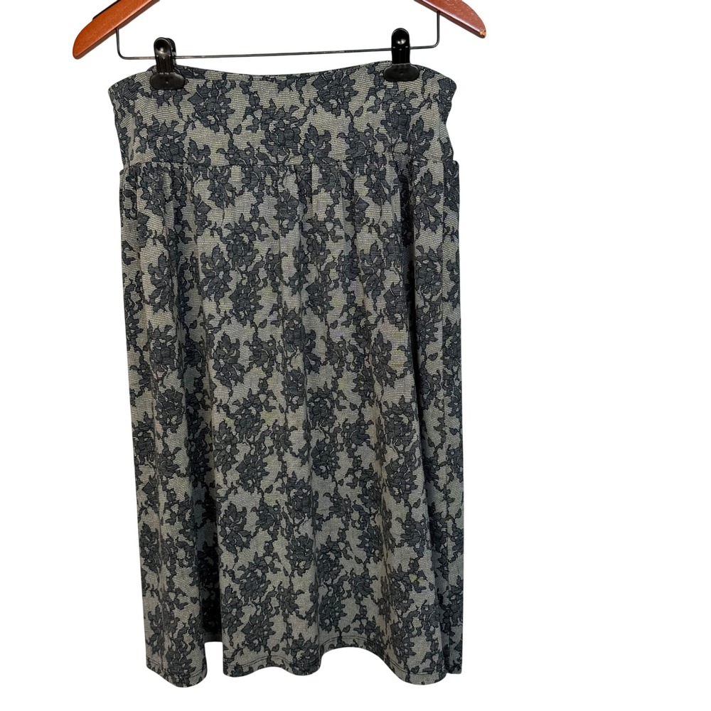 MICHAEL Michael Kors Floral Lace‎ Print Midi Skirt Women's M Elastic Waist